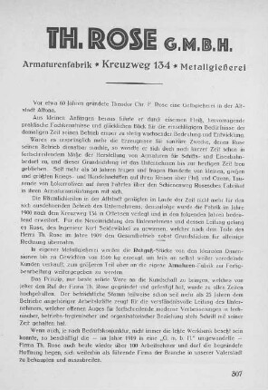 Th. Rose G.m.b.H. Armaturenfabrik, Metallgießerei
