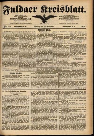 Ausgabe vom Montag, den 28. September 1903.