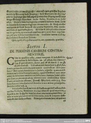 Sectio I. De Personis Cambium Contrahentibus