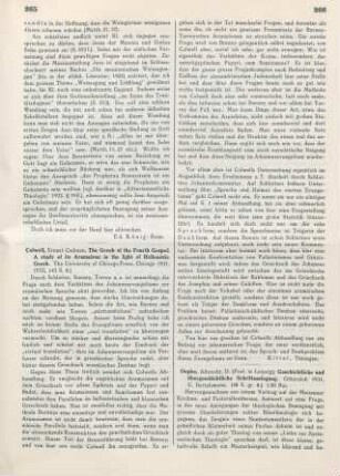 265-266 [Rezension] Colwell, Ernest Cadman, The Greek of the fourth gospel
