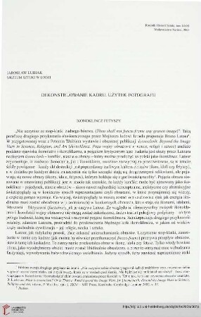 31: Dekonstruowanie kadru : użytek fotografii
