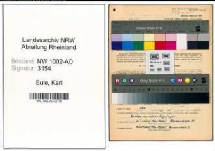Entnazifizierung Karl Eule, geb. 17.10.1904 (Musiker)