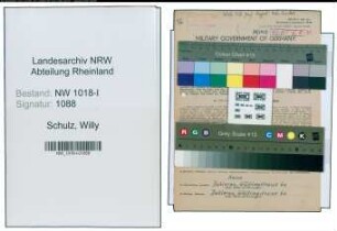 Entnazifizierung Willy Schulz , geb. 27.07.1895 (Technischer Assistent)