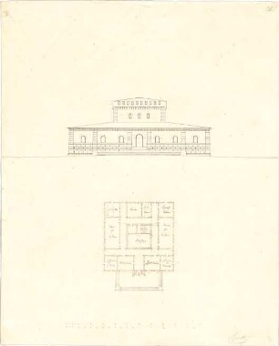 Speeth, Ferdinand; Zollgebäude - Grundriss, Ansicht
