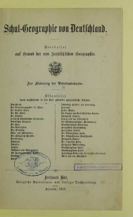 Schulgeographie von Deutschland : bearbeitet auf Grund der von Seydlitz'schen Geographie ; zur Förderung der Vaterlandskunde