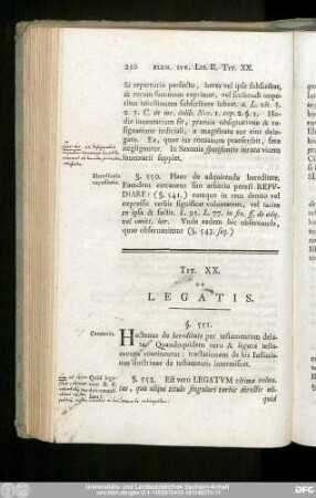 Tit. XX. De Legatis.