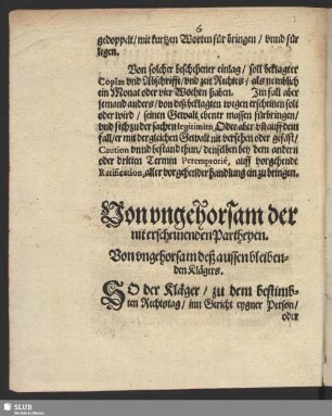Von ungehorsam der mit erscheinenden Partheyen