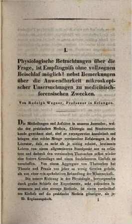 Zeitschrift für die Staatsarzneikunde. Ergänzungsheft. 25. 1838
