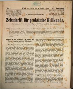 Österreichische Zeitschrift für praktische Heilkunde. 15. 1869