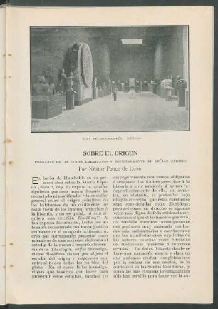 Sobre el origen probable de los indios americanos y especialmente el de los caribes.