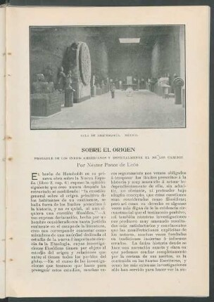 Sobre el origen probable de los indios americanos y especialmente el de los caribes.