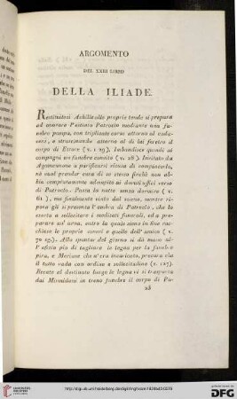 Argomento del XXIII libro della Iliade