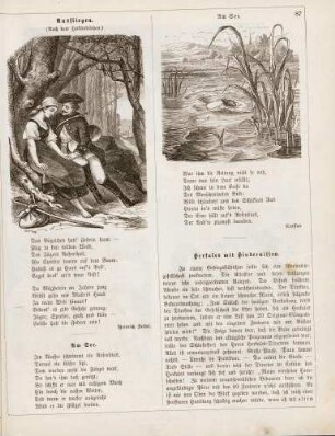 "Ausfliegen (Nach dem Holländischen)" "Am See"