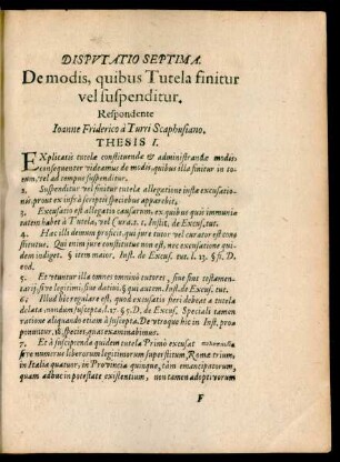 Disputatio Septima.