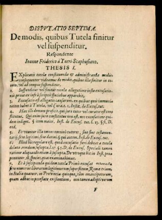 Disputatio Septima.