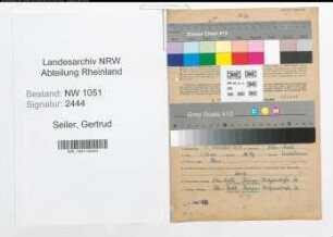 Entnazifizierung Gertrud Seiler , geb. 15.02.1910 ()