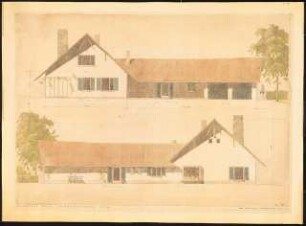 Landhaus, Nyon (Haus Baer): Seiten-Ansichten 1:50