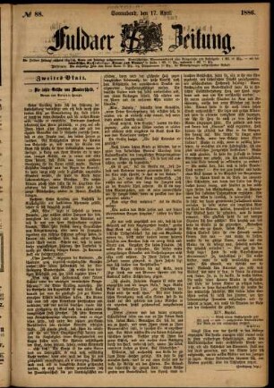 Ausgabe vom Samstag, den 17. April 1886.