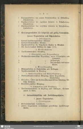 D. Landwirthschaftliche und Fortbildungsschulen