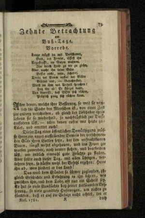 Zehnte Betrachtung am Buß-Tage.