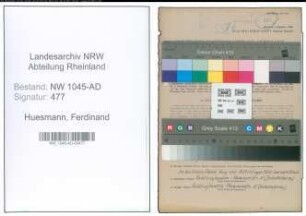 Entnazifizierung Ferdinand Huesmann , geb. 17.09.1904 (Schlosser)