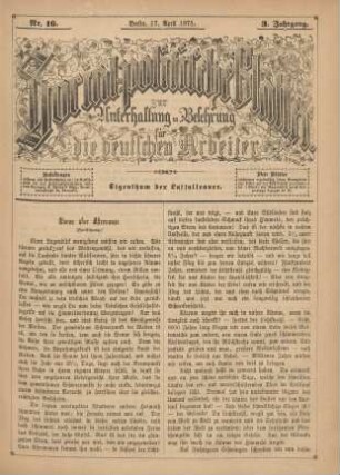 Nr. 16. Berlin, 17. April 1875. 3. Jahrgang.