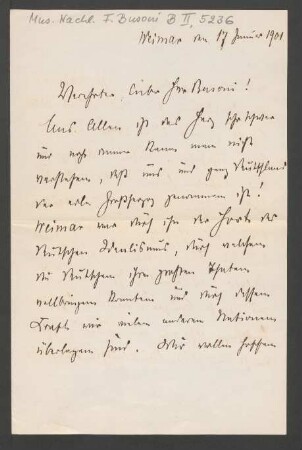Brief an Ferruccio Busoni : 17.01.1901