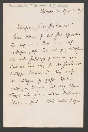 Brief an Ferruccio Busoni : 17.01.1901