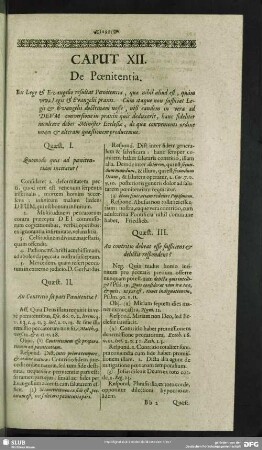 Caput XII. De Poenitentia