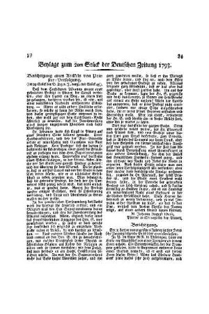 Beylage zum 2ten Stück der Deutschen Zeitung 1793