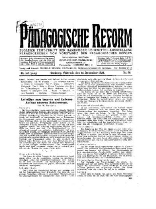 Leitsätze zum inneren und äußeren Aufbau unseres Schulwesens
