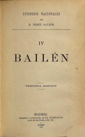 Episodios nacionales, 1,4. Bailén