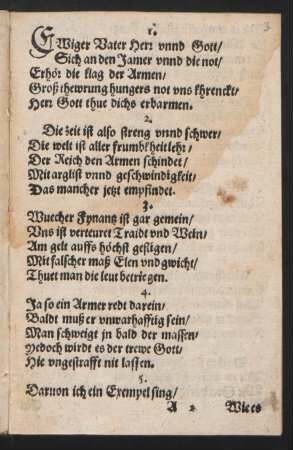 EWiger Vater Herr vnnd Gott/ || Sich an den Jamer vnnd die not/ ||