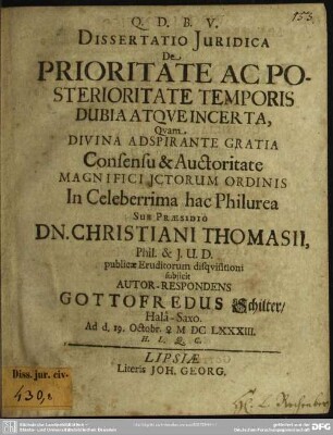 De prioritate ac posterioritate temporis dubia atque incerta