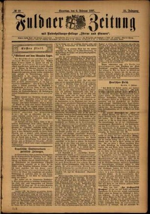 Erste Ausgabe vom Samstag, den 06. Februar 1897.