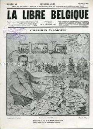 Illegale Wochenzeitung aus dem besetzten Belgien "La Libre Belgique" u.a. zum Verhältnis Benedikts XV. zu Belgien und zu systematischen Plünderungen in Belgien