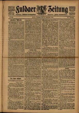Erste Ausgabe vom Samstag, den 16. September 1905.