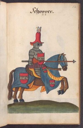 Turnierreiter mit Wappen Schopper