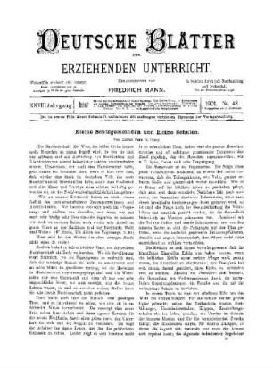 Kleine Schulgemeinden und kleine Schulen