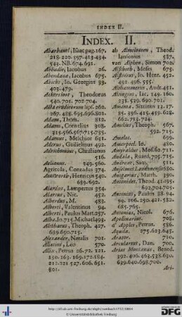 Index II.
