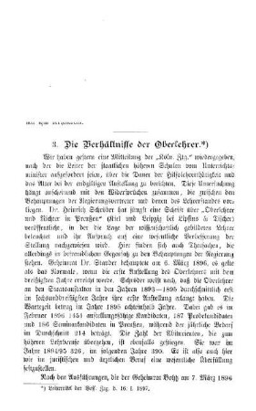 Die Verhältnisse der Oberlehrer : Sprechsaal