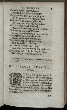 De Scriptis Evangelistarum.