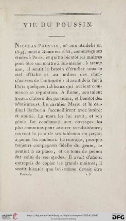 Vie du poussin