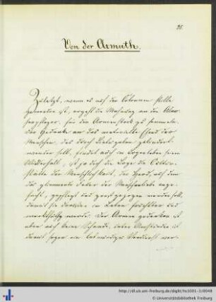 Von der Armuth.