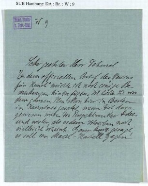 Brief an Richard Dehmel
