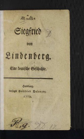 Siegfried von Lindenberg : Eine komische Geschichte