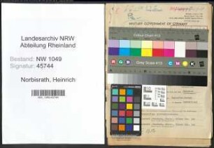 Entnazifizierung Heinrich Norbisrath , geb. 13.03.1906 (Kaufmaennischer Angestellter)