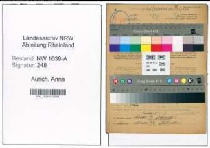 Entnazifizierung Anna Aurich , geb. 24.09.1889 ()