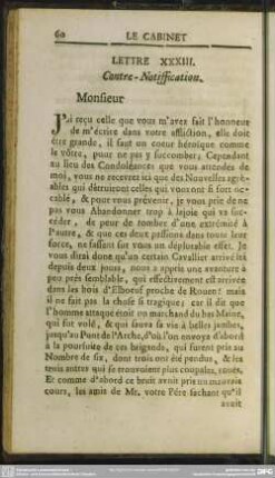 Lettre XXXIII. Contre-Notiffication