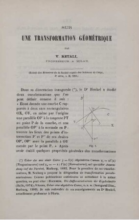 SUR UNE TRANSFORMATION GÉOMÉTRIQUE.